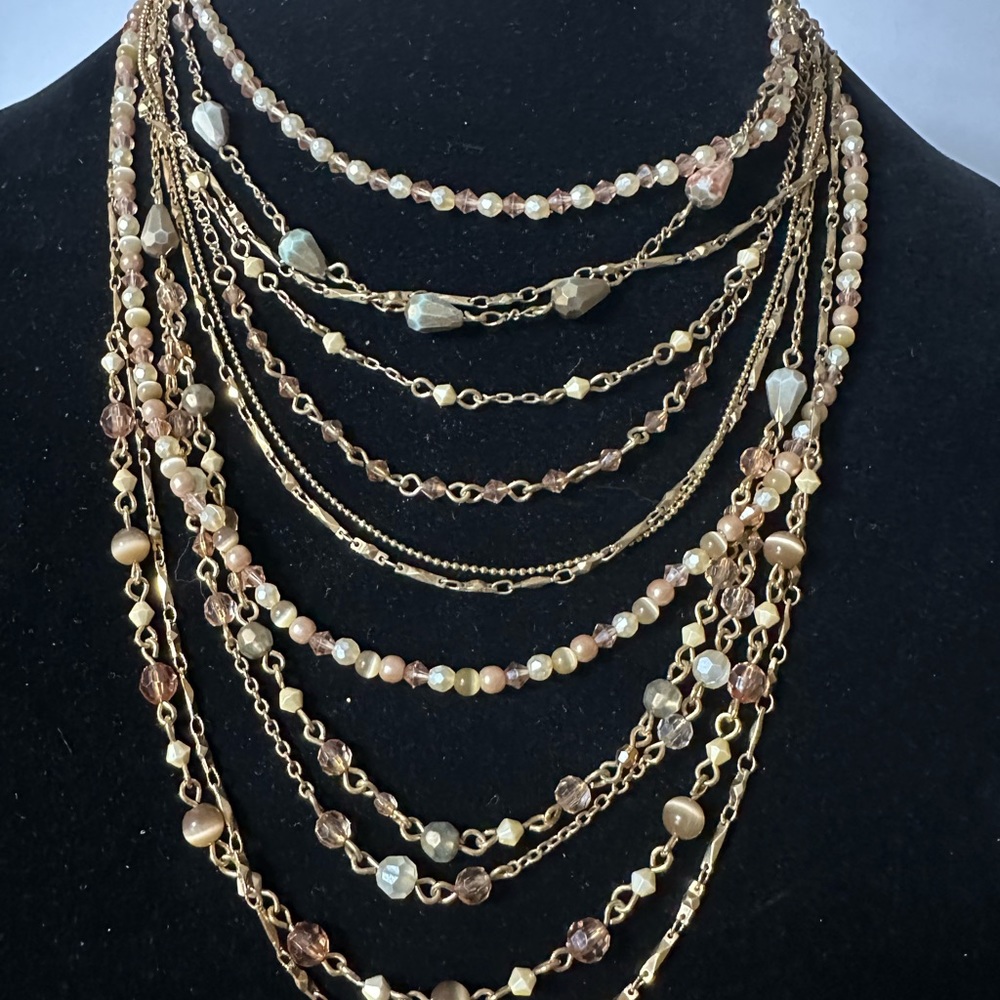 1990’s Nancy & Rise Signed Multi Strand Necklace
